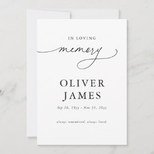 Tarjeta de Oración Fúnebre En Memoria Amorosa