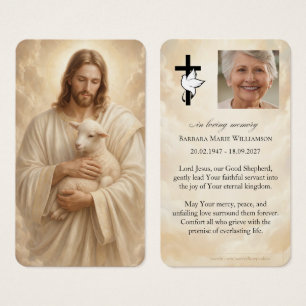 Tarjeta de oración fúnebre Jesús Buen Pastor
