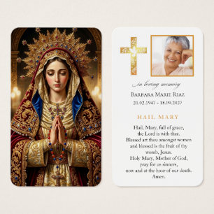 Tarjeta de oración fúnebre religiosa Ave María