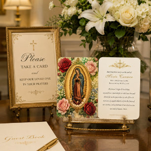 Tarjeta de oración fúnebre vintage de Nuestra Seño