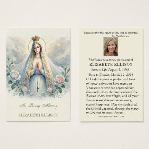 Tarjeta de Oración Funeral de la Virgen Católica M