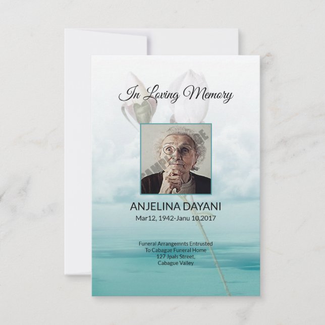 Tarjeta de oración funeraria (Anverso)