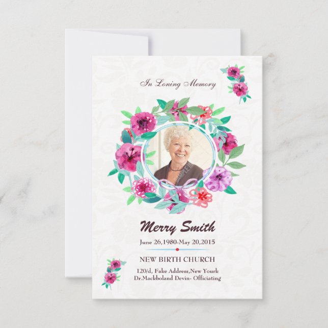 Tarjeta de oración funeraria (Anverso)