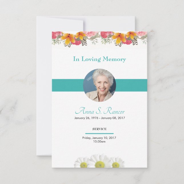 Tarjeta de oración funeraria (Anverso)