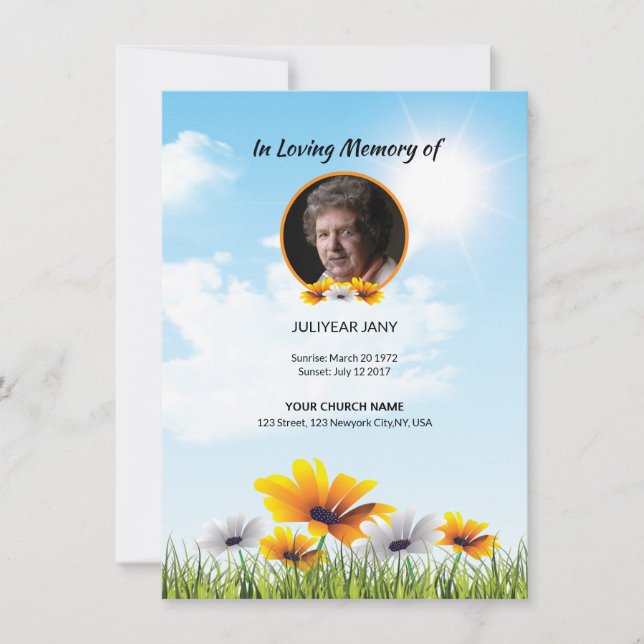 Tarjeta de oración funeraria (Anverso)
