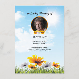 Tarjeta de oración funeraria