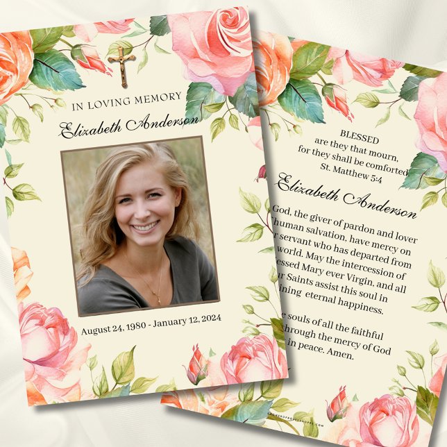 Tarjeta de oración funeraria católica en memoria a (Subido por el creador)