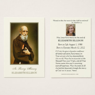 Tarjeta de oración funeraria católica Solanus Case