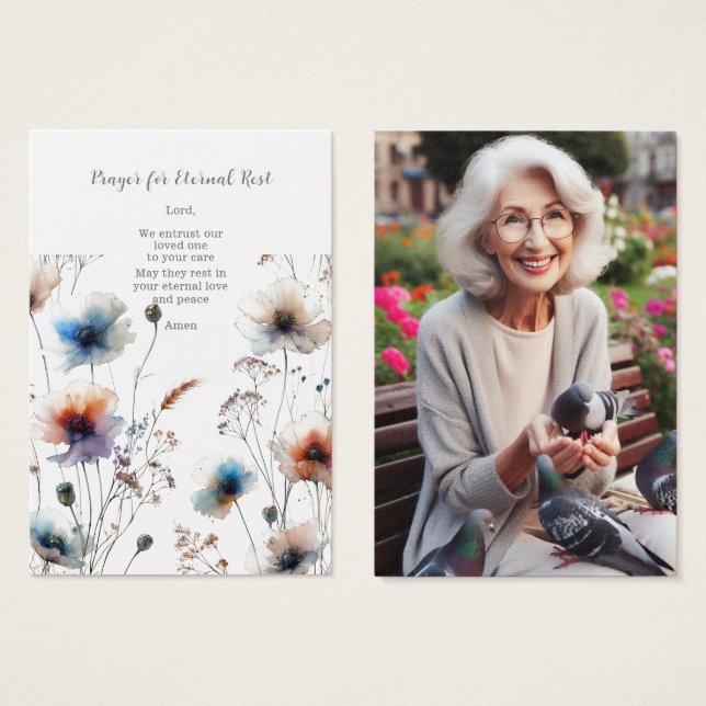 Tarjeta de oración funeraria / conmemorativa para  (Anverso y reverso)