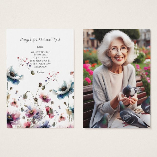 Tarjeta de oración funeraria / conmemorativa para  (Anverso y reverso)