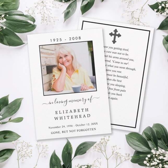 Tarjeta de oración funeraria de foto mínima (Subido por el creador)