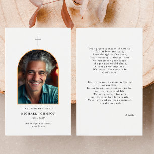 Tarjeta de oración funeraria de la foto católica d