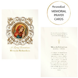 Tarjeta de oración funeraria de la Virgen María Ca
