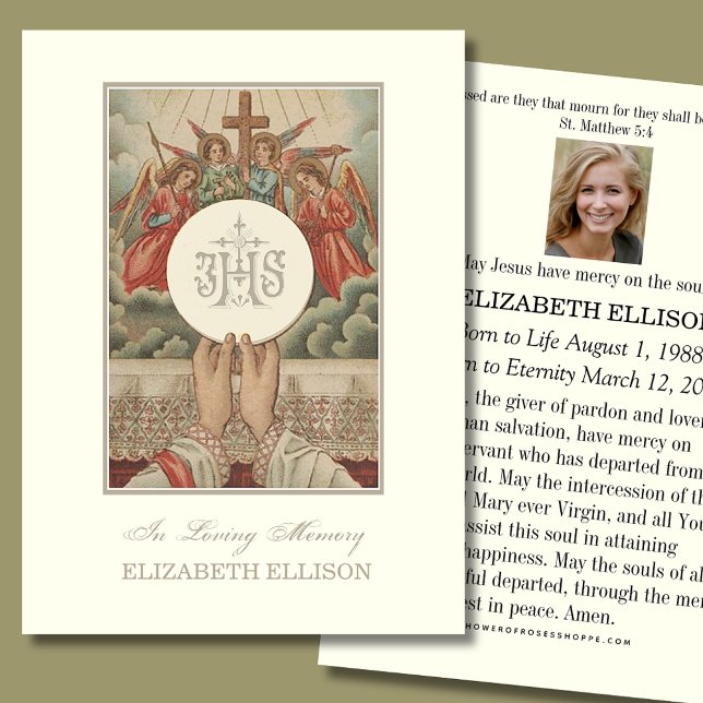 Tarjeta de oración funeraria del Jesús Eucaristía  (Subido por el creador)