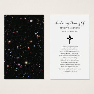 Tarjeta de oración funeraria Galaxy Cosmo Sympathy