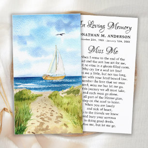 Tarjeta de oración funeraria Memorial Bote Sympath
