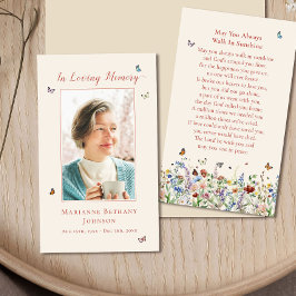 Tarjeta de oración funeraria moderna conmemorativa