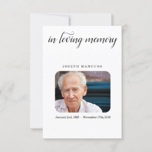 Tarjeta de oración funeraria / Tarjeta de servicio