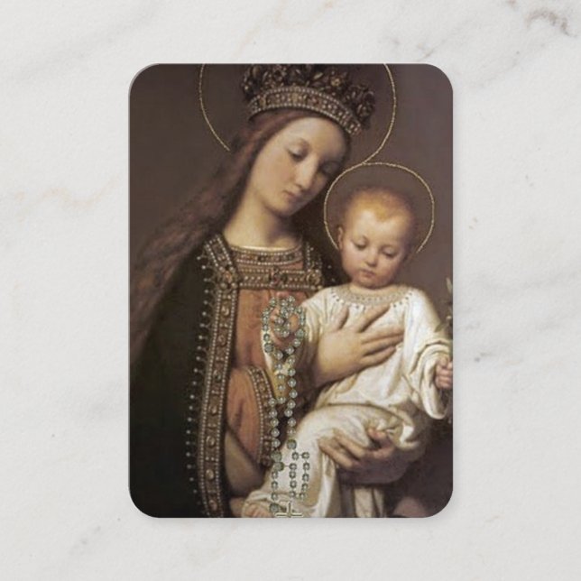 Tarjeta de oración Hail Holy Queen Rosary (Anverso)