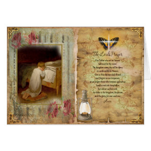 Tarjeta de oración infantil Oración del Señor: Mat