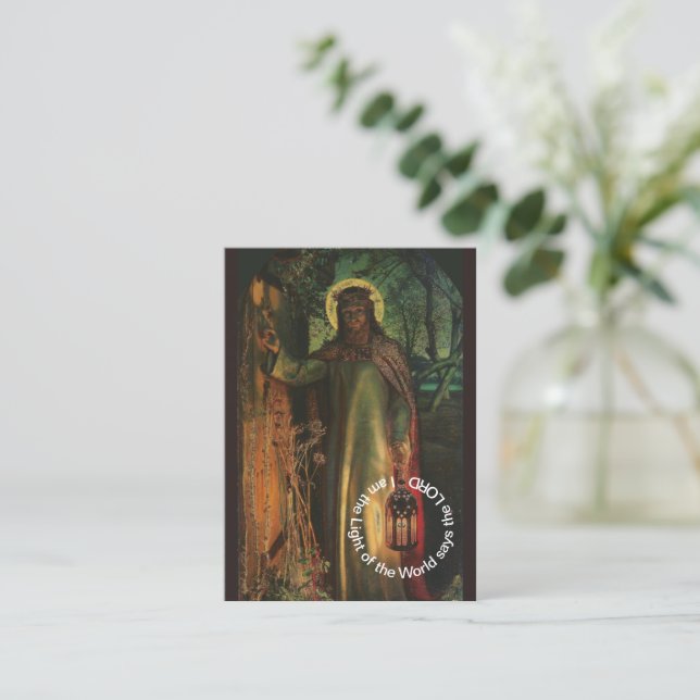 Tarjeta de oración Jesús Luz del Mundo (Anverso de pie)