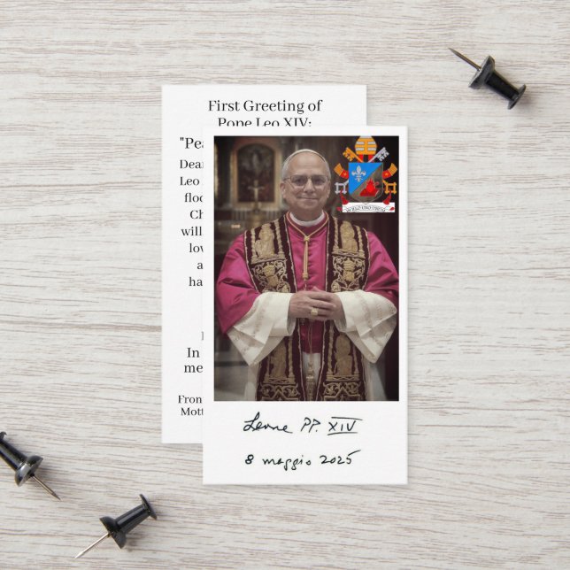 Tarjeta de oración León XIV del Papa (Anverso/Reverso In Situ)