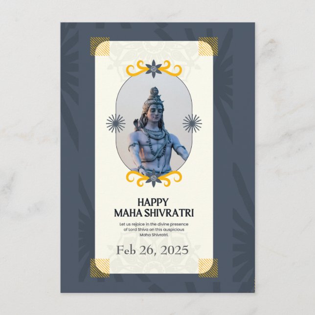 Tarjeta de oración Maha Shivaratri 2025 (Anverso)