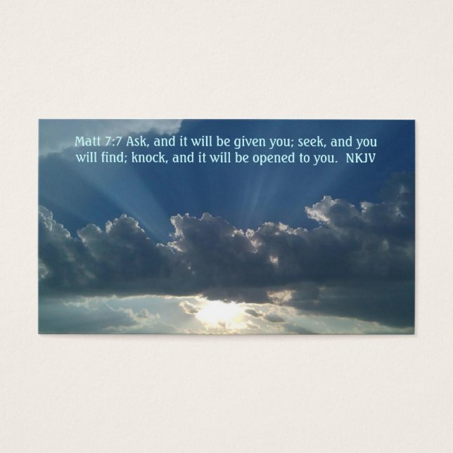 Tarjeta de oración Matt 7:7 (Frente)