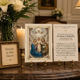 Tarjeta de oración memorial católica de la Sagrada