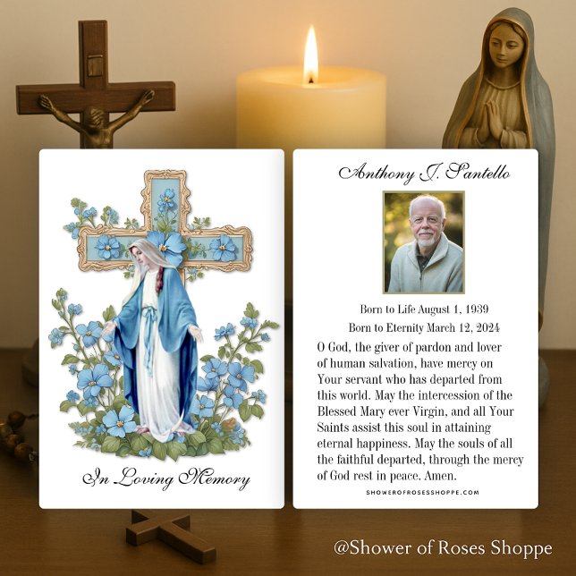 Tarjeta de oración memorial de funeral católico (Subido por el creador)