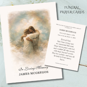 Tarjeta de oración memorial de funeral cristiano J
