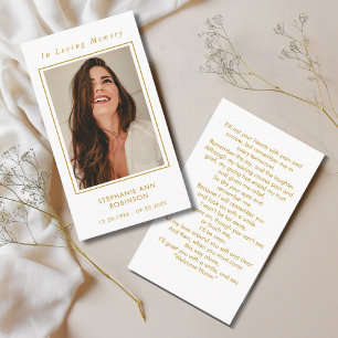 Tarjeta de Oración Memorial de Oración de Guión de