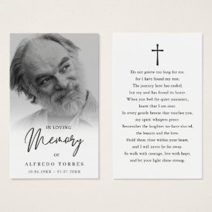 Tarjeta de oración memorial de simpatía fúnebre si
