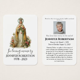 Tarjeta de oración memorial fúnebre católica de la