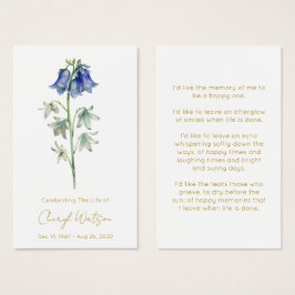 Tarjeta de oración memorial fúnebre Simple Campani