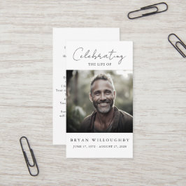 Tarjeta de oración moderna Minimalista en memoria 