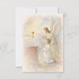 Tarjeta de Oración Niño Primera Comunión Ángel Euc