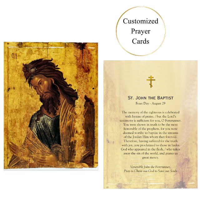 Tarjeta de oración ortodoxa bautista de San Juan (Subido por el creador)