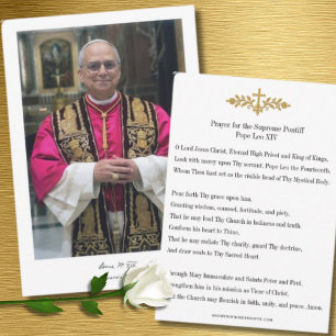Tarjeta de oración para el Papa León XIV, Vicario 