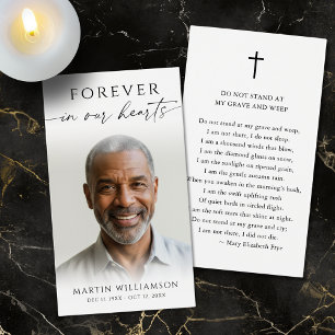 Tarjeta de oración para funeral con foto de celebr