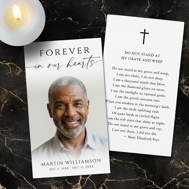 Tarjeta de oración para funeral con foto de celebr (Subido por el creador)