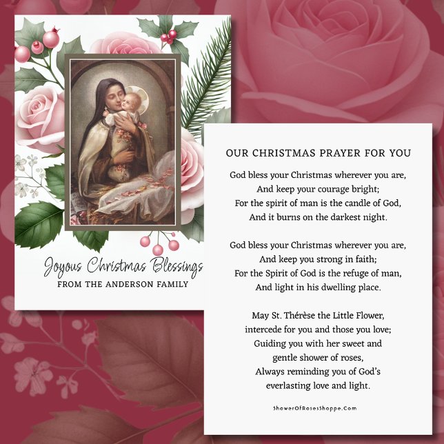 Tarjeta de oración para navidades con St. Thérèse  (Subido por el creador)