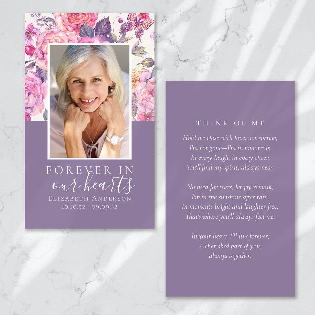 Tarjeta de Oración Peony Floral Memorial (Subido por el creador)
