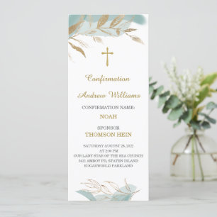 Tarjeta de oración personalizada para niño de conf