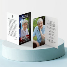 Tarjeta de oración plegada con foto conmemorativa 