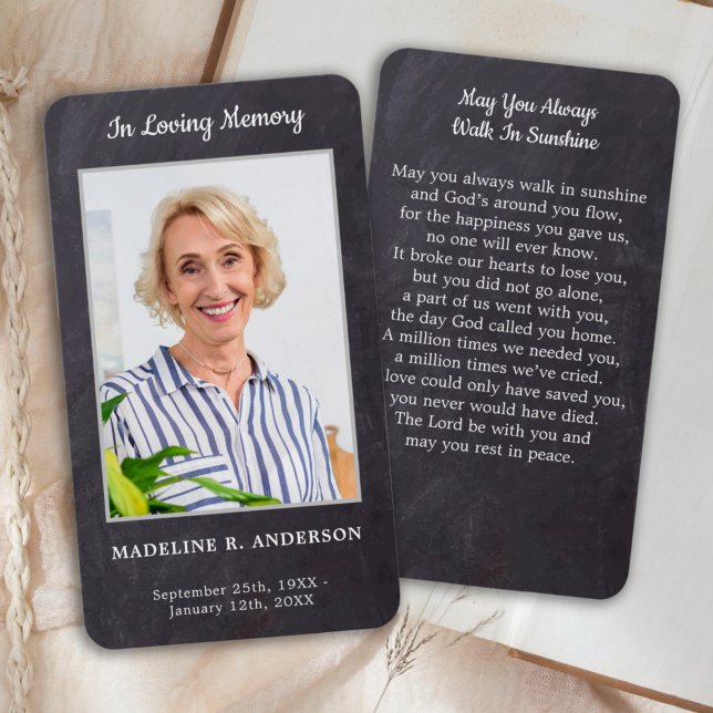 Tarjeta de oración Premium Rustic Photo Sympathy (Subido por el creador)