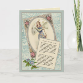 Tarjeta de oración religiosa antigua de Santa Juan