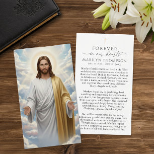 Tarjeta de oración religiosa de recuerdo de Jesús