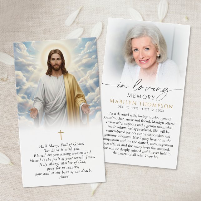 Tarjeta de oración religiosa Jesús Ave María (Subido por el creador)