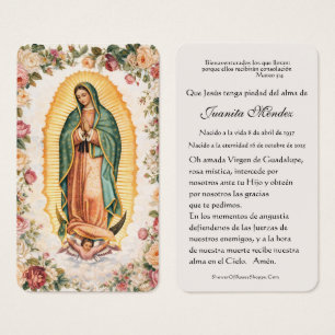 Tarjeta de oración religiosa santa Virgen María